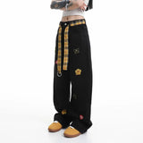 Insulated Korean Style Curved Knife Wide Leg Jeans