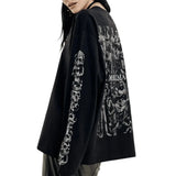 Oversized Graphic Print Long Sleeve Shirt