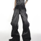 Vintage Streetwear Gradient Flared Wide Leg Jeans