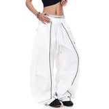 Y2K Oversize Patchwork White Goth Parachute Jogger