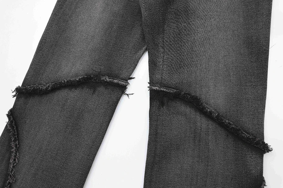 Crisscross Stitch Baggy Jeans
