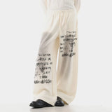 Chic Drawstring Elastic Waist Letter Printing Sweatpants