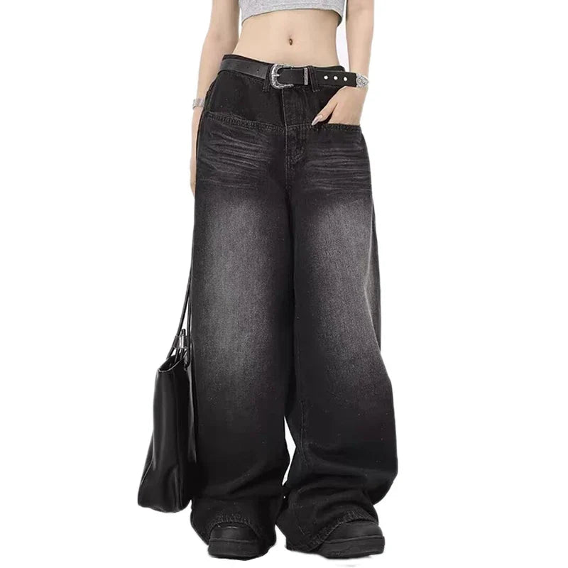 Vintage Wide Leg Black Jeans