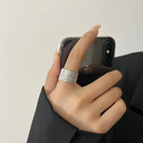 Geometric Wide Irregular Silver Finger Ring