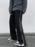 Casual Loose Fit Black Zipper Pants