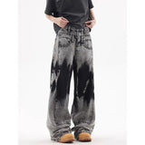 Vintage Patchwork Tie Dye Wide Jeans