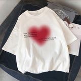 Red Heart Print T-shirt