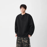 Casual Stand Collar Button Detail Sweatshirt
