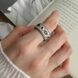 Creative Multicolor Zircon Stripe Open Ring