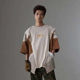 Bold Deconstructed Color Block T-Shirt