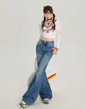 Retro High Waist Flared Light Jeans