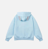 Streetwear Oversized Plaid Cat Ear Hooded Sweatshirt