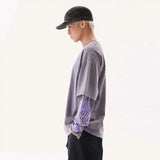 Vintage American Style Letter Print Long Sleeve T-Shirt