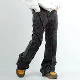 Cyber Washed Black Baggy Stacked Jeans