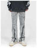 Versatile Acid-Wash Flared Denim Jeans