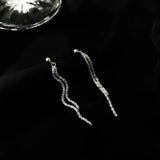 Trendy Chic Silver Tassel Long Earrings
