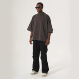Black Boxy Cropped Hip Hop T-Shirt