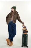 Vintage American Style Retro Maillard Style Jacket