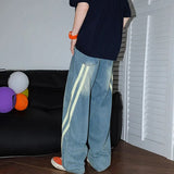Premium Autumn Striped Korean Loose Jeans