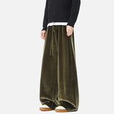 Glossy Flannel Loose Wide Leg Sweatpants