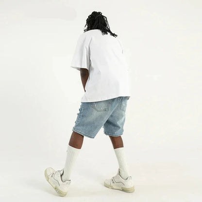Streetwear Breathable Stylish Ripped Denim Shorts