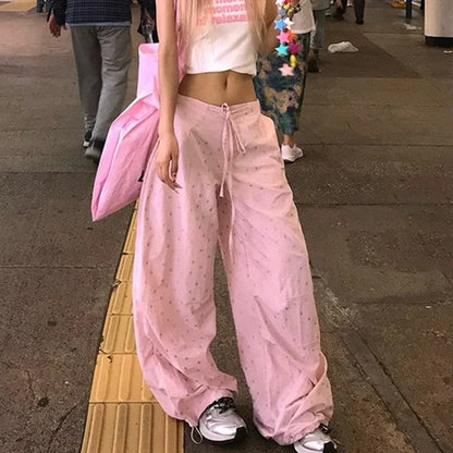 Straight & Sleek Pink Star Print Cool Pants