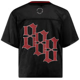Breathable V-Neck Collar Mesh Graphic Printed T-Shirt