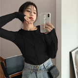 Solid Bright Line Long Sleeve T-shirt