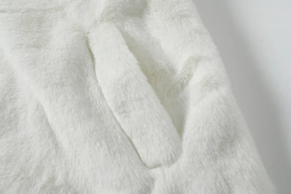 Winter Hip Hop Printted Faux Fur Parkas Jacket