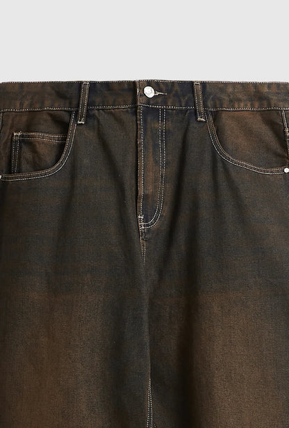 Vintage Rusty Washed Denim Jeans