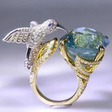 Luxury Metal Carving Bird Ring
