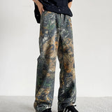 Streetwear Vintage Retro Hip Hop Patterned Jeans