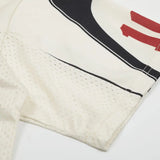 Sport Patchwork Jersey Graphic V-neck Collar T-Shirt