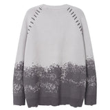 Stylish Grunge Embroidered Ripped Sweater