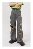 Retro Holes Jeans Denim Pants