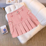 Trendy Korean Style HotSweet Pleated Cargo Skirt