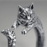 Vintage Witch Cat Opening Ring