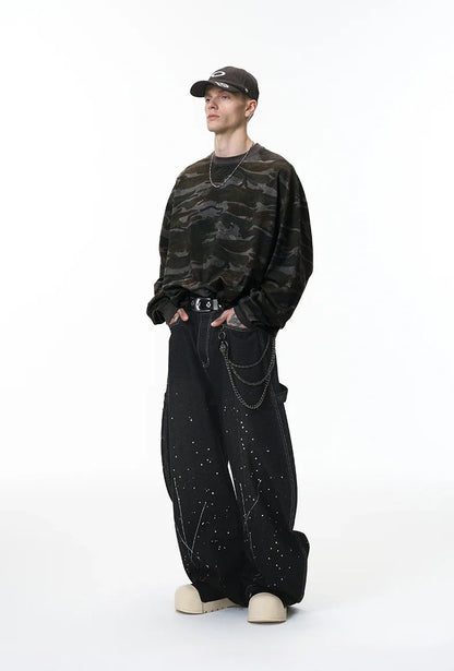 Versatile Camouflage Round Neck Sweatshirt