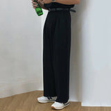 Solid All-Match Straight Pants