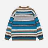 Rainbow Fluffy Oversized Striped Fuzzy Sweater