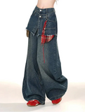 Women Popular Patchwork Wide Leg Jeans