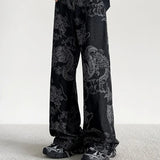 Dragon Pattern Chinese Style Retro Jeans