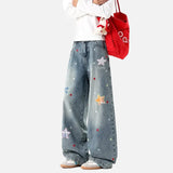 American Style Star Patch Loose Jeans