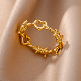 Barbed Wire Heart Gothic Ring