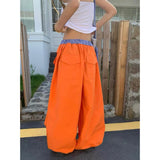 Premium Quick Drying Spliced Lace-Up Wide Leg Pants