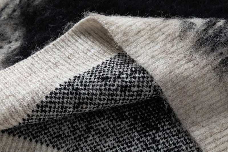 Streetwear Gradient Ombre Fuzzy Knit Sweater