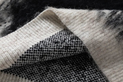 Streetwear Gradient Ombre Fuzzy Knit Sweater