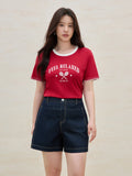 Vintage Contrast Stitch Round Neck T-Shirt
