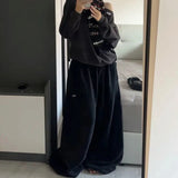 Black Korean Oversize High Waist Pants