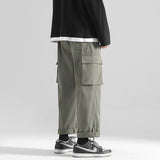 Multi-Pocket Polyester Cargo Pants